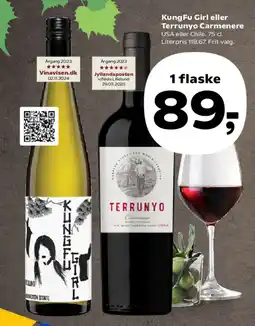SuperBrugsen Kung Fu Girl eller Terrunyo Carmenere tilbud