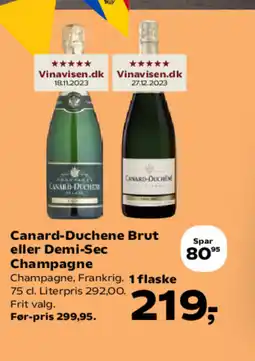SuperBrugsen Canard-Duchene Brut eller Demi-Sec Champagne tilbud