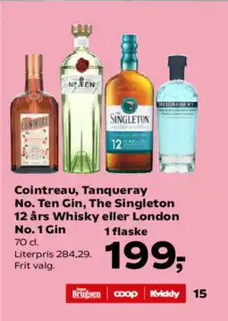 SuperBrugsen Cointreau, Tanqueray No. Ten Gin, The Singleton 12 års Whisky eller London No. 1 Gin tilbud