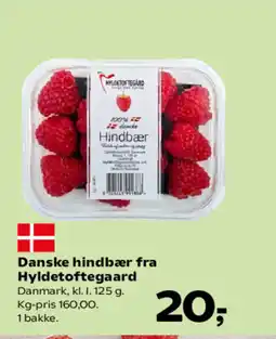 SuperBrugsen Danske hindbær fra Hyldetoftegaard tilbud
