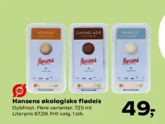 SuperBrugsen Hansens økologiske flødeis tilbud