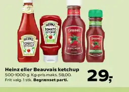 SuperBrugsen Heinz eller Beauvais ketchup tilbud