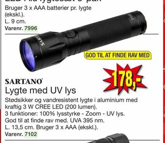 Lygte med UV lys