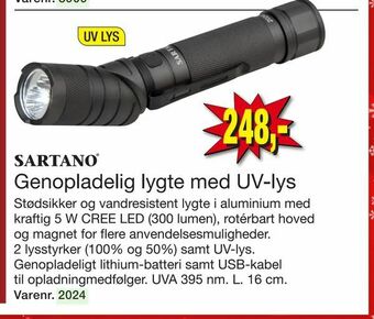 Harald Nyborg Genopladelig lygte med UV-lys tilbud
