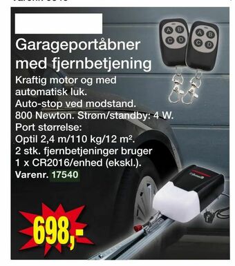 Harald Nyborg Garageportåbner med fjernbetjening tilbud