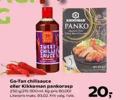 SuperBrugsen Go-Tan chilisauce eller Kikkoman pankorasp tilbud