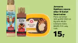 SuperBrugsen Jensens Køkken sauce eller K-Salat bearnaise tilbud