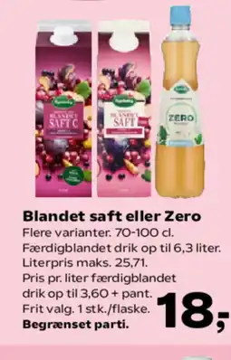 SuperBrugsen Blandet saft eller Zero tilbud
