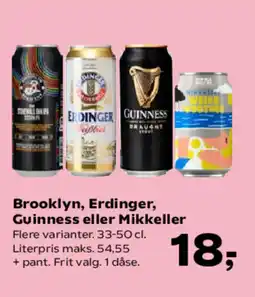 SuperBrugsen Brooklyn, Erdinger, Guinness eller Mikkeller tilbud