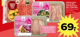 SuperBrugsen Hakket gris/ kalv 8-12%, kyllingebryst- eller inderfilet tilbud
