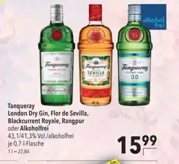 Citti Tanqueray London Dry Gin, Flor de Sevilla, Blackcurrent Royale, Rangpur oder Alkoholfrei tilbud
