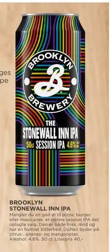 MENY BROOKLYN STONEWALL INN IPA, DKK 100 tilbud