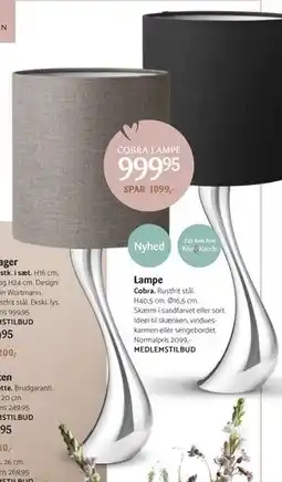 Kop & Kande Lampe, Medlemspris tilbud