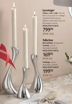 Kop & Kande Lysestager, Medlemspris tilbud