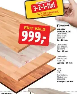 jem & fix MASSIV BORDPLADE, DKK 999 tilbud