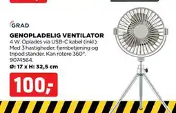 jem & fix GENOPLADELIG VENTILATOR, DKK 100 tilbud