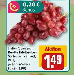 REWE DE Dunkle tafeltrauben tilbud