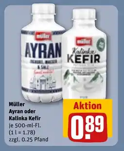 REWE DE MÜLLER Ayran oder kalinka kefir tilbud