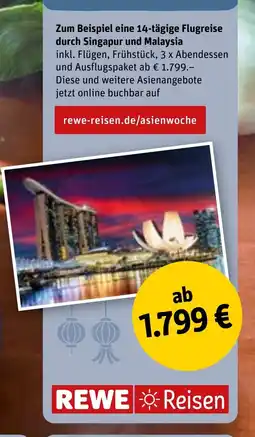 REWE DE Zum beispiel eine 14-tägige flugreise durch singapur und malaysia tilbud