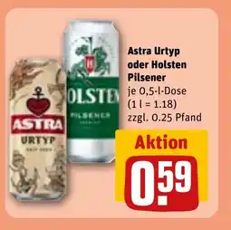 REWE DE Astra urtyp oder holsten pilsener tilbud