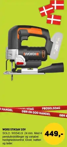 XL-BYG Worx stiksav 20v tilbud
