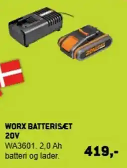 XL-BYG Worx batterisæt 20v tilbud