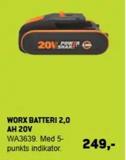 XL-BYG Worx batteri 2,0 ah 20v tilbud