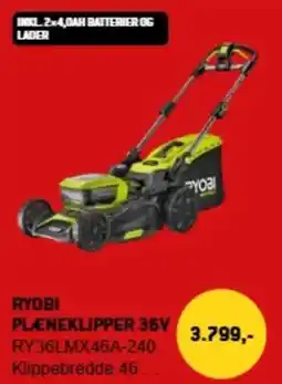 XL-BYG RYOBI Plæneklipper 36v tilbud