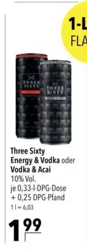 Citti Three Sixty Energy & Vodka oder Vodka & Acai tilbud