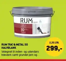 XL-BYG Rum træ & metal 50 halvblank tilbud