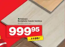 Bauhaus Wallmann Bordplade massiv bambus tilbud