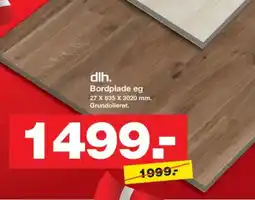 Bauhaus Dlh. bordplade eg 27 x 635 x 3020 mm. grundolieret. tilbud