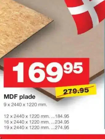 Bauhaus MDF plade tilbud
