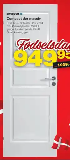 Bauhaus SWEDOOR Compact dør massiv tilbud