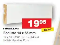 Bauhaus FRØSLEVA Fodliste 14 x 65 mm. tilbud