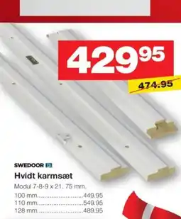 Bauhaus SWEDOOR Hvidt karmsæt tilbud