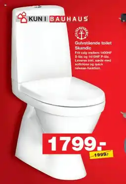 Bauhaus Gulvstående toilet Skandic tilbud