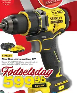 Bauhaus STAKLEY Akku Bore-/skruemaskine 18V tilbud