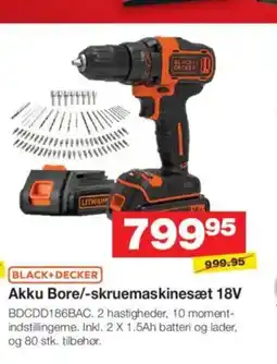 Bauhaus BLACK DECKES Akku Bore/-skruemaskinesæt 18V tilbud