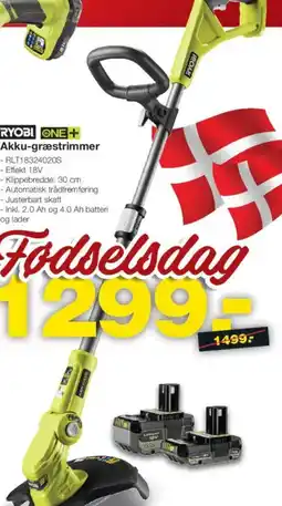 Bauhaus RYOBI ONE+ Akku-græstrimmer tilbud