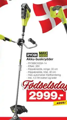 Bauhaus RYOBI POWER Akku-buskrydder tilbud