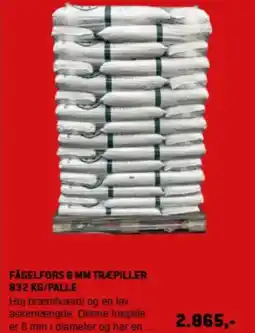 XL-BYG FÅGELFORS 8 MM TRÆPILLER 832 KG/PALLE tilbud