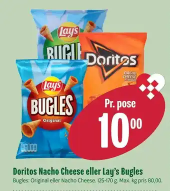 Min Købmand Doritos Nacho Cheese eller Lay's Bugles tilbud