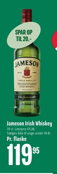 Min Købmand Jameson Irish Whiskey tilbud