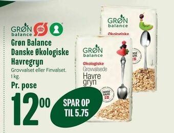 Min Købmand Grøn Balance Danske Økologiske Havregryn tilbud