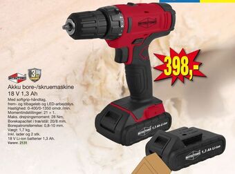 Harald Nyborg Akku bore-/skruemaskine 18 V 1,3 Ah tilbud