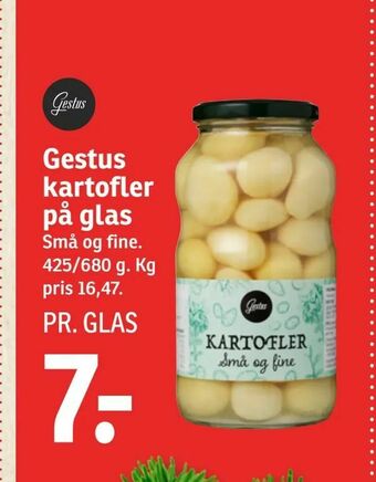SPAR Gestus kartofler på glas tilbud