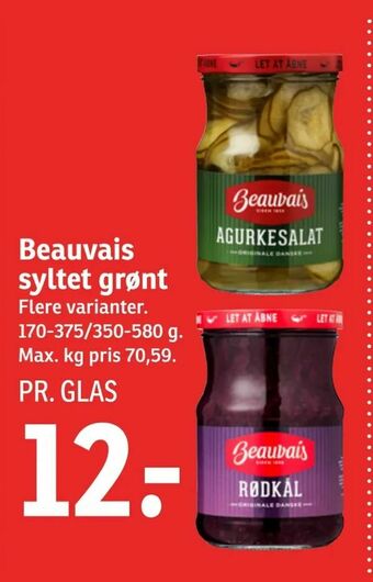 SPAR Beauvais syltet grønt tilbud
