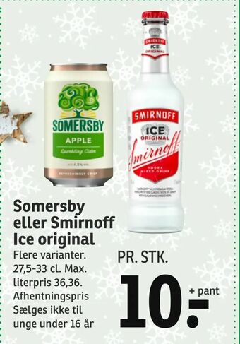 SPAR Somersby eller Smirnoff Ice original tilbud