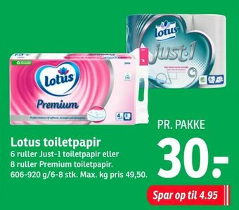 SPAR Lotus toiletpapir tilbud